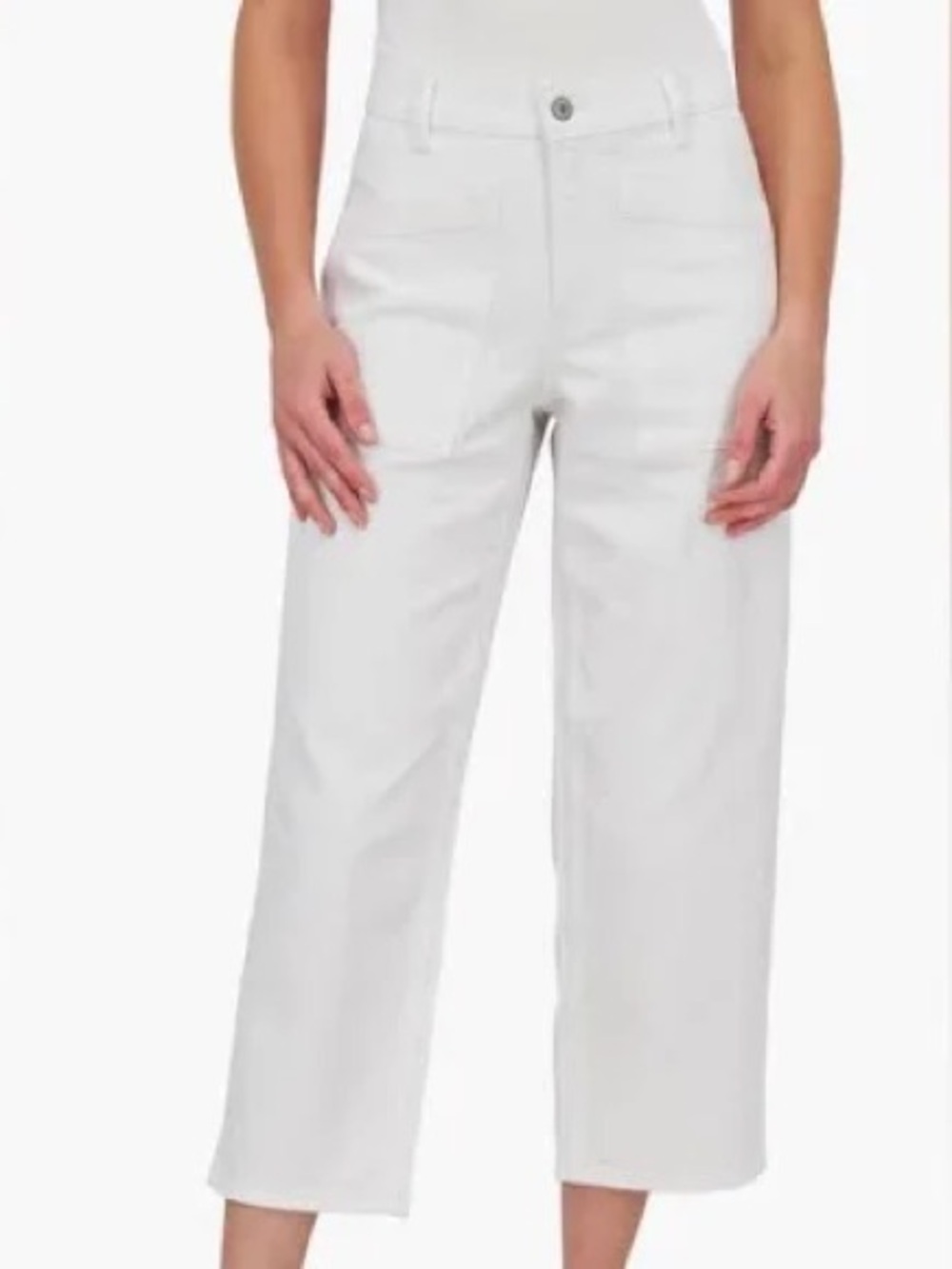 Lucky Brand White Denim High Rise Wide Leg Crops NawOT Size 8/29